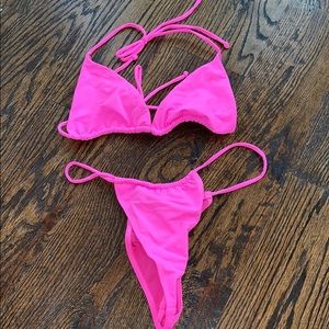 Hot pink swimsuit